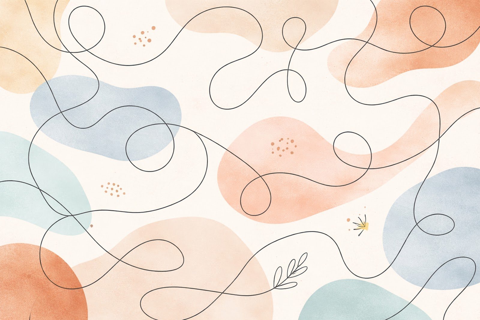 Abstract Single Line Shapes Background – Minimal Continuous Line Art Free Download