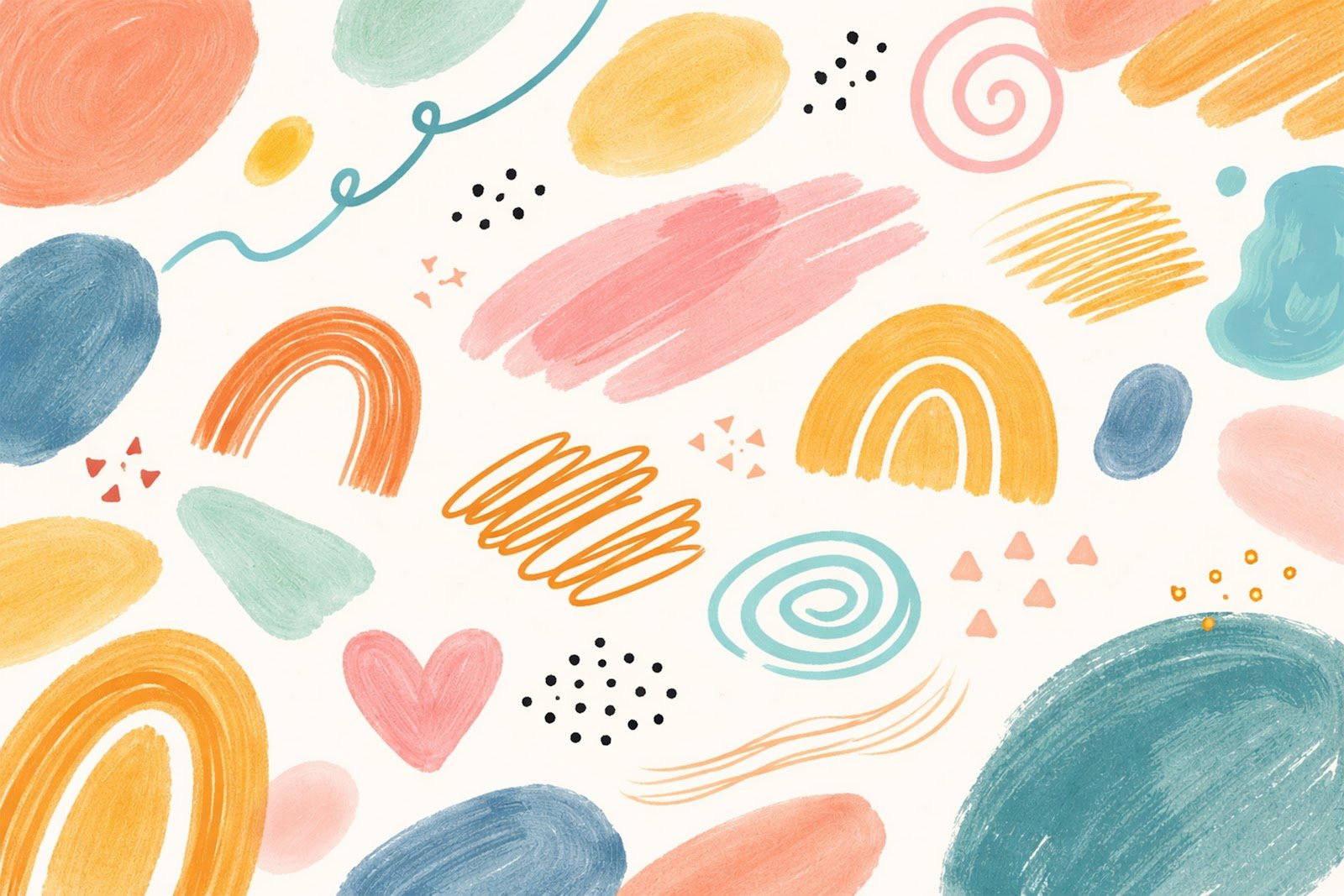 Hand-Drawn Abstract Strokes Background – Artistic Brush Texture Free Download