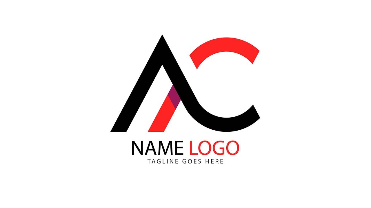 Flat design AC logo design