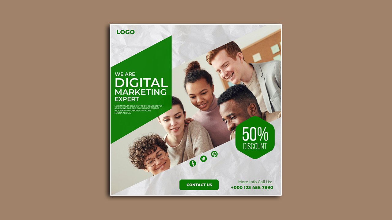 Digital marketing template design - PSD File Free Download