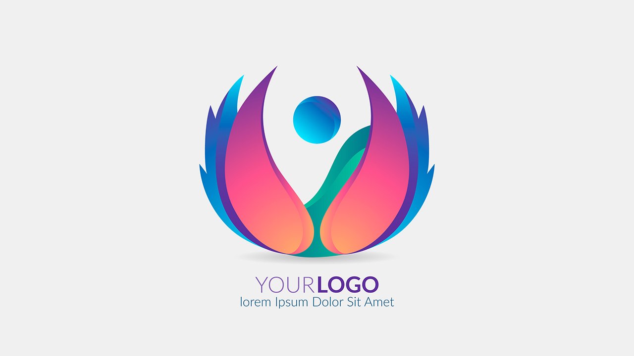 Gradient abstract logo flat design – AI Free Download