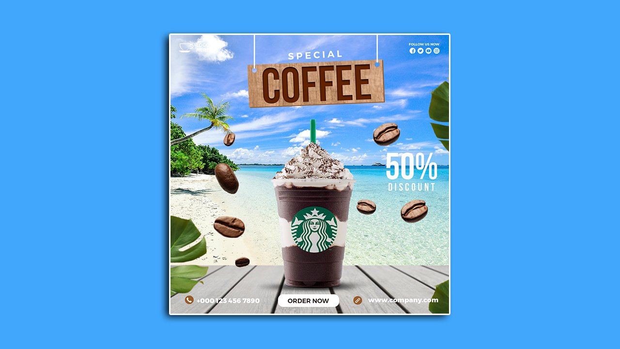Special coffee social media design - PSD File Free Download