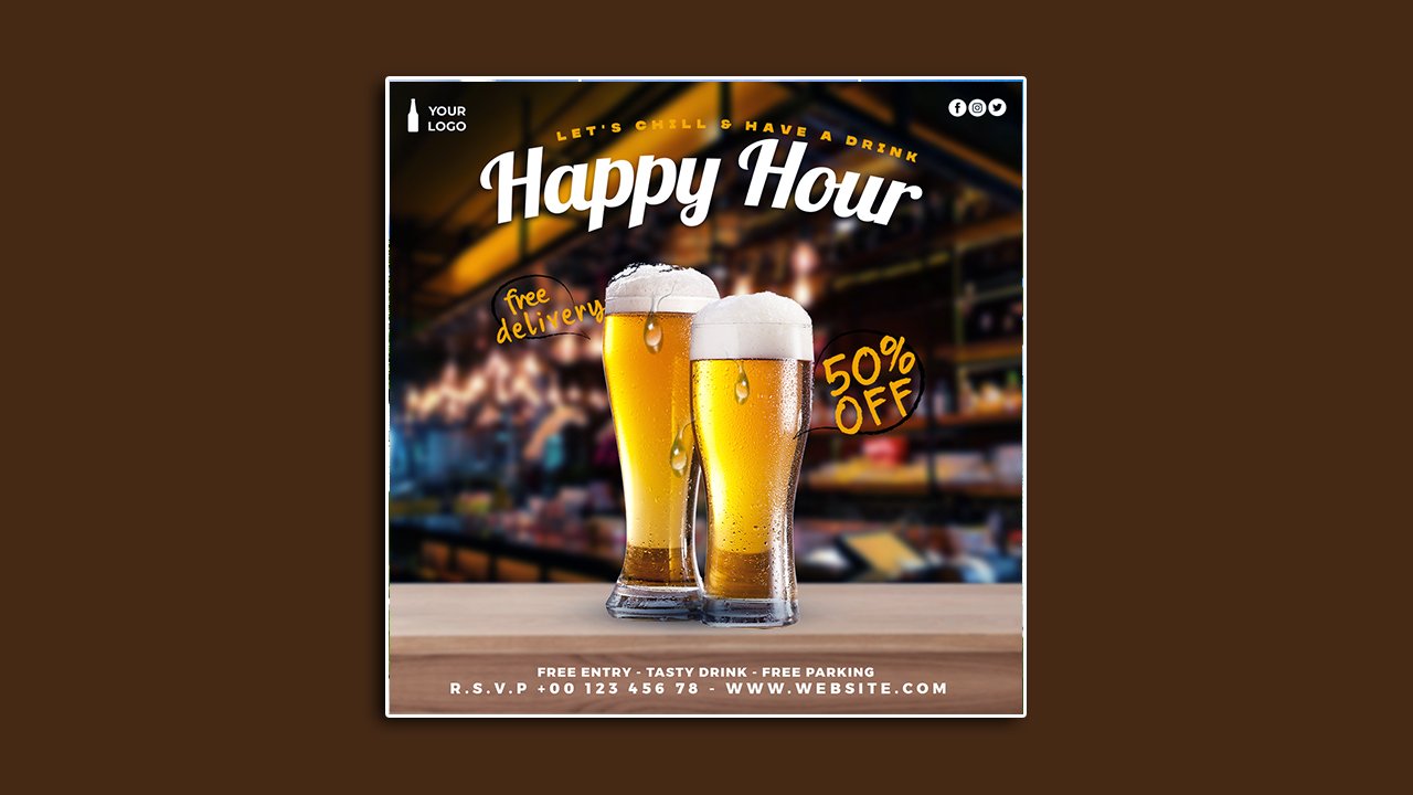Beer party flyer social media template - PSD File Free Download