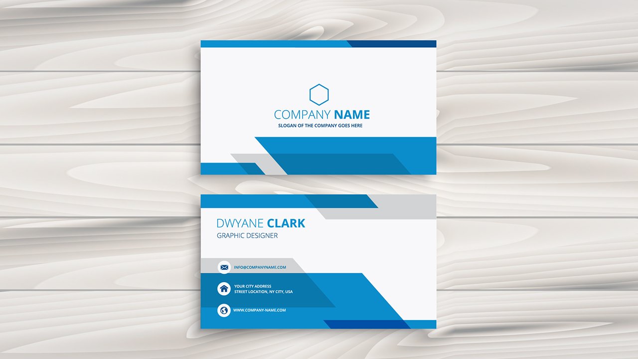 Blue white corporate business card