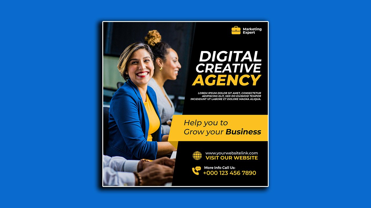 Digital marketing agency corporate social media post template - PSD File Free Download