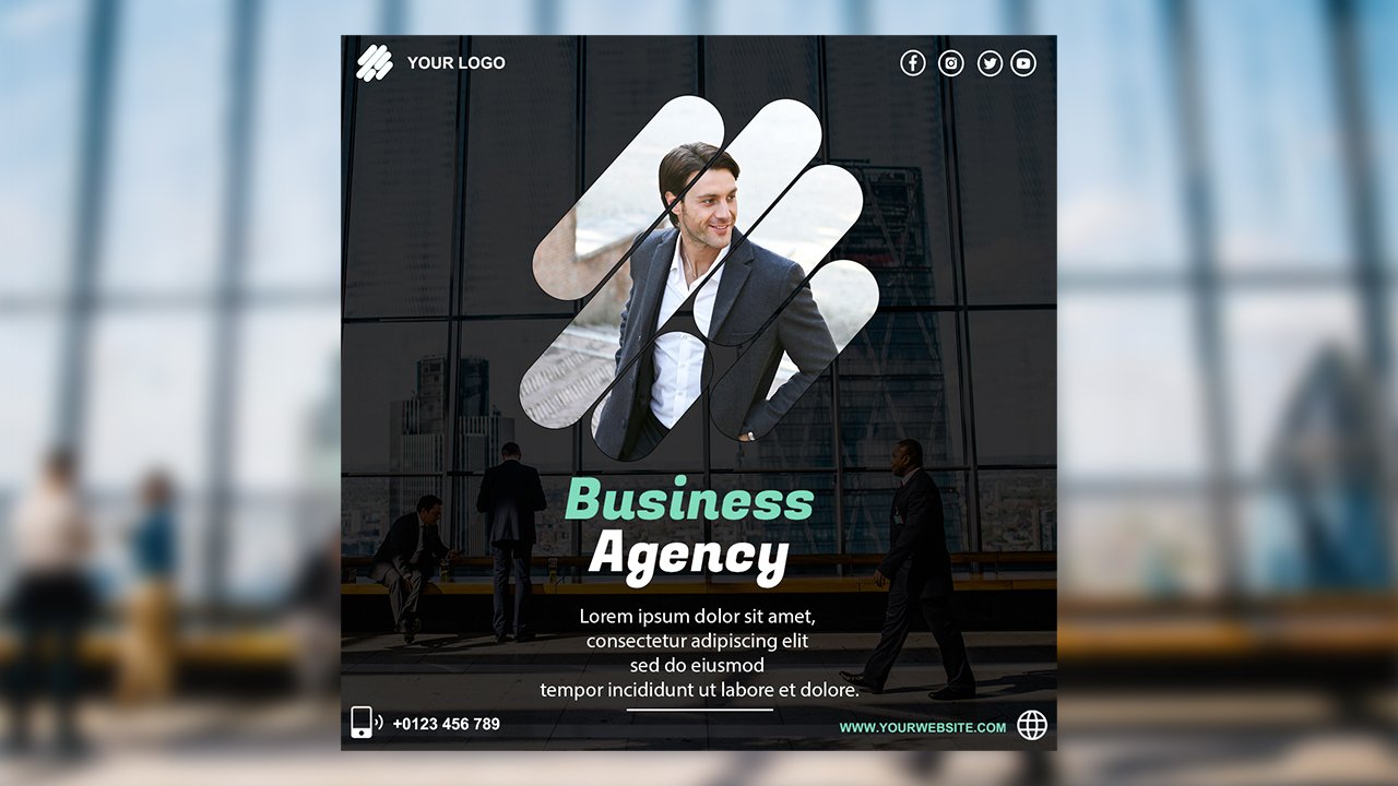 Business Concept Poster Template - PSD File Free Download