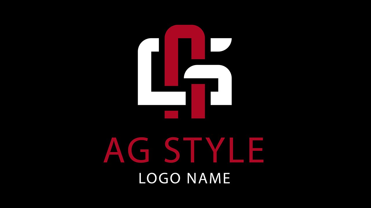 Flat design ag monogram logo template