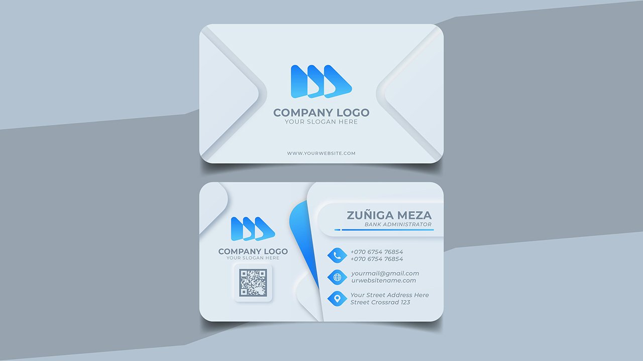 Neumorph business card template – AI Free Download