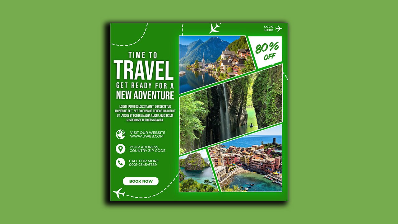 Travel agency post template - PSD File Free Download