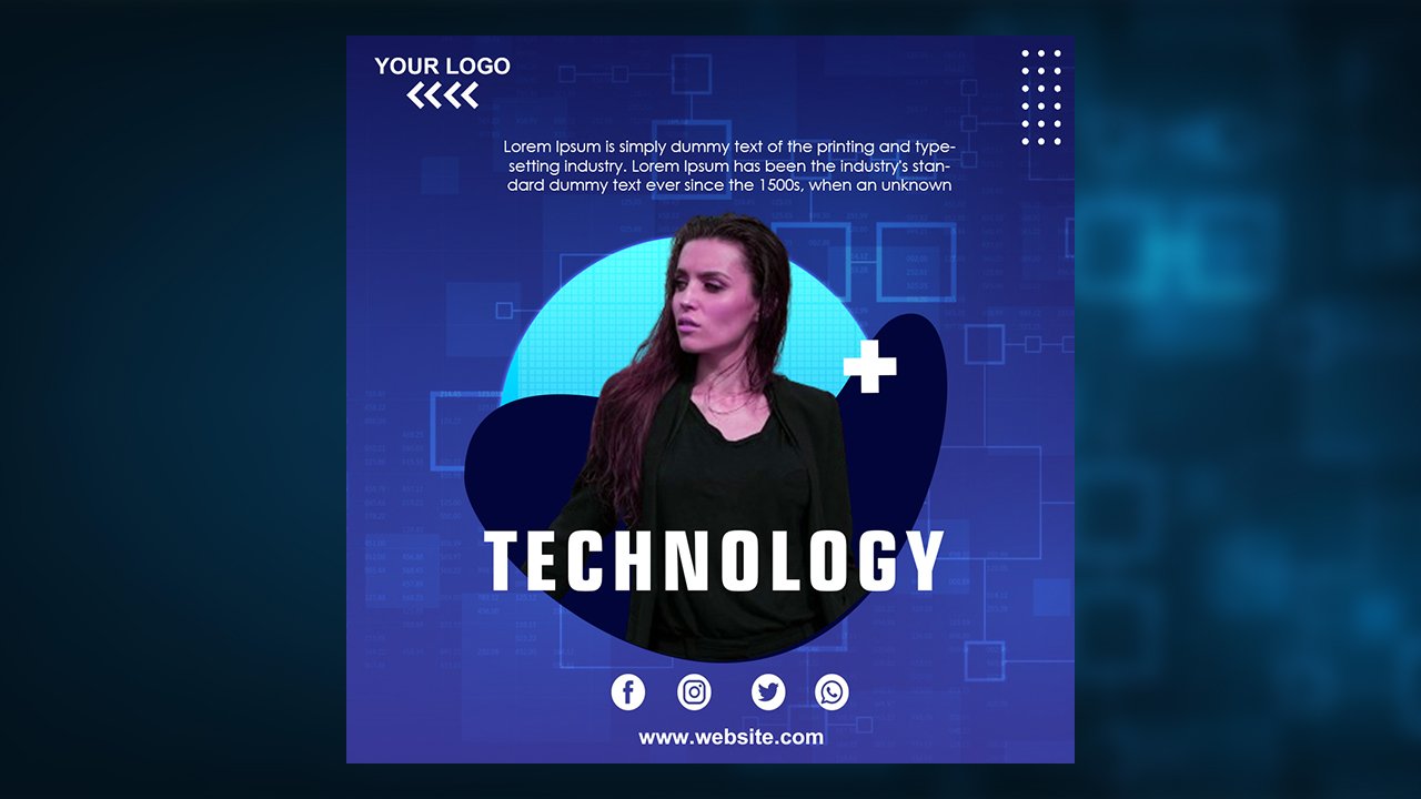 Tech & Future Poster Concept Template - PSD File Free Download