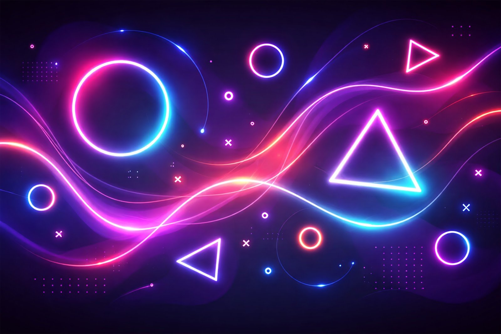 Abstract Neon Glow Shapes Background – Futuristic Colorful Design Free Download