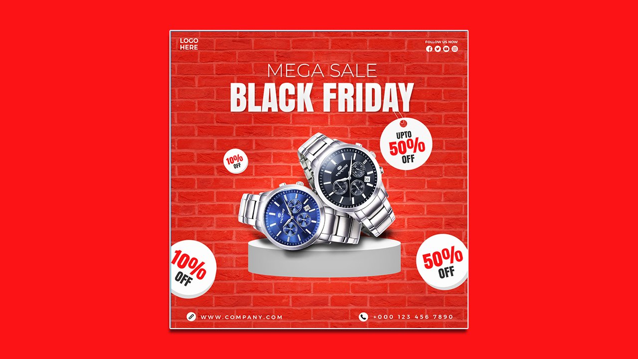 Black Friday sale with podium product display social media post template - PSD File Free Download