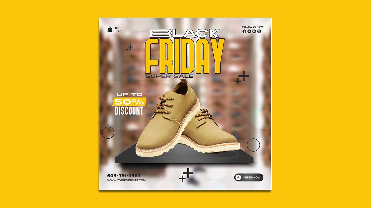 Black Friday super sale social media template - PSD File Free Download