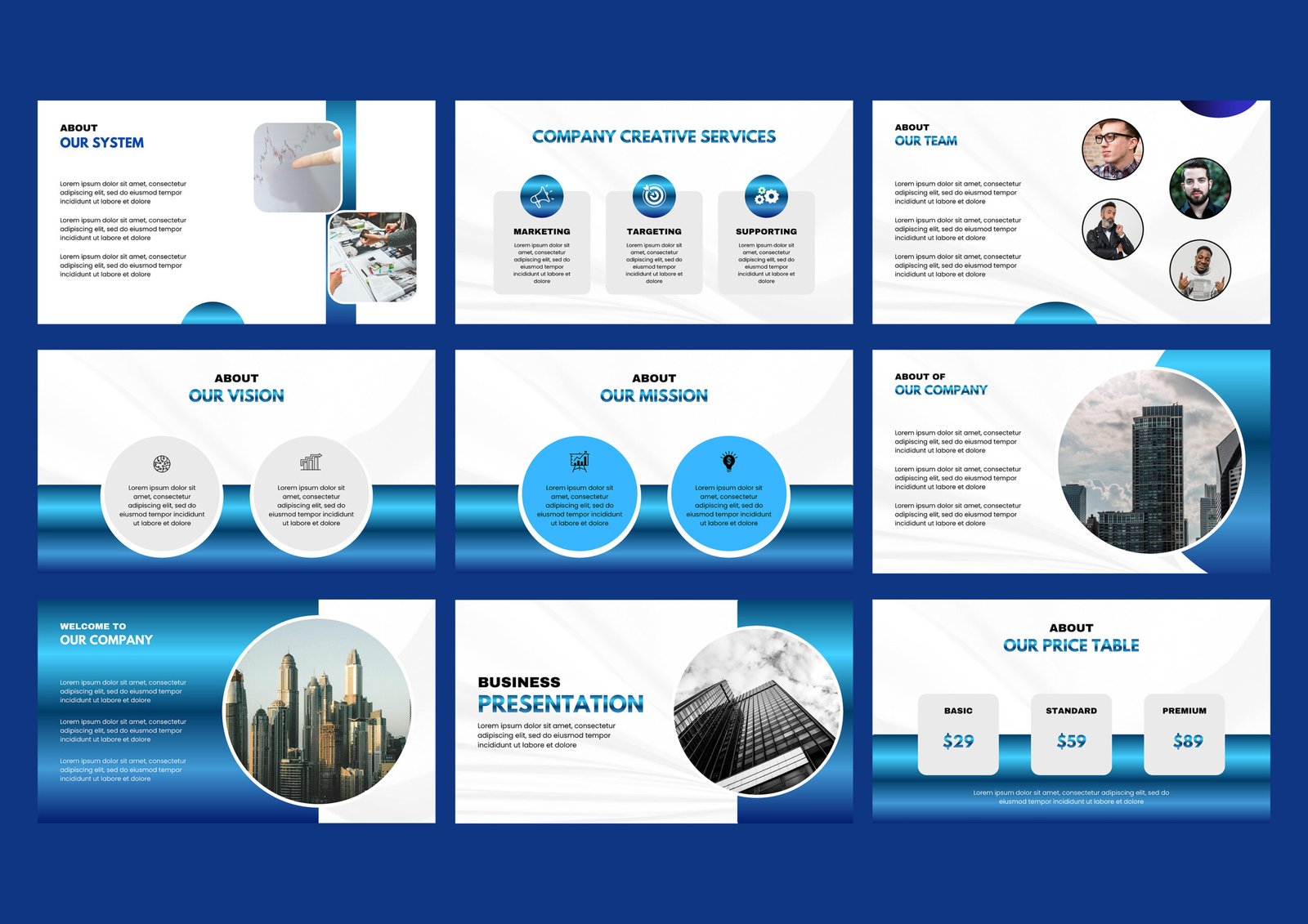 Blue Gradient Company Business Profile Presentation