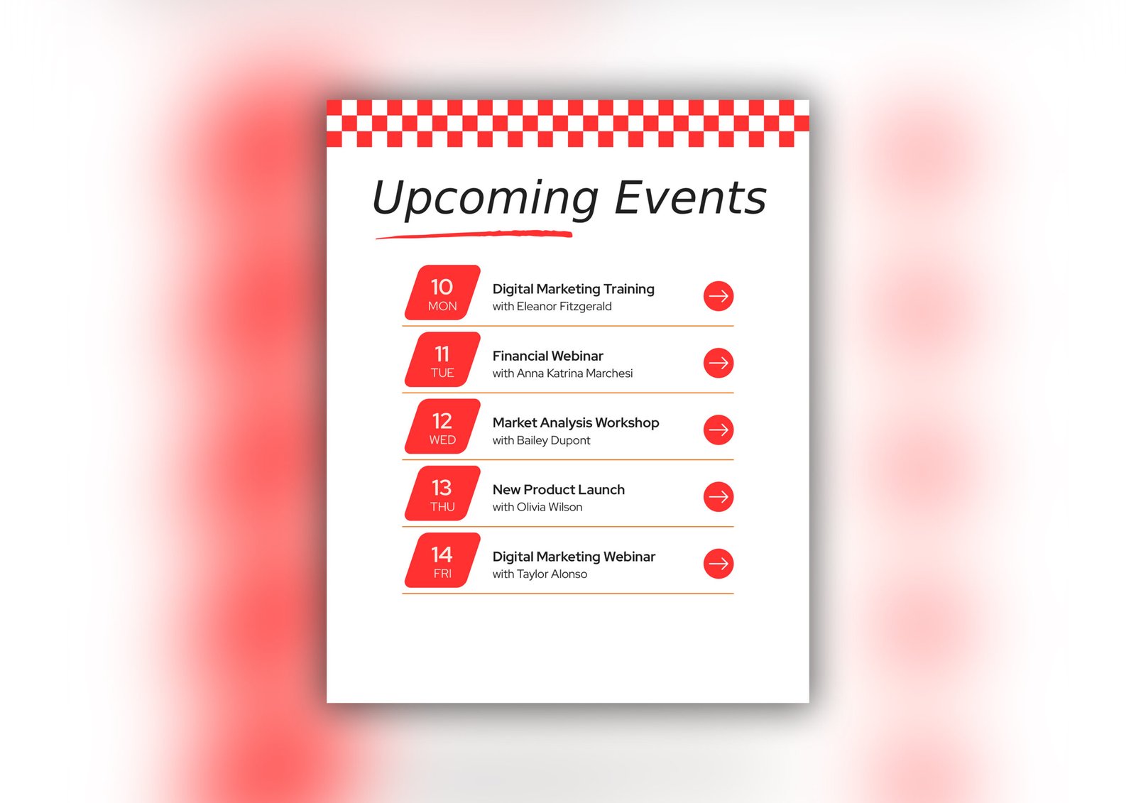 Classic Retro Upcoming Events Schedule Instagram Post