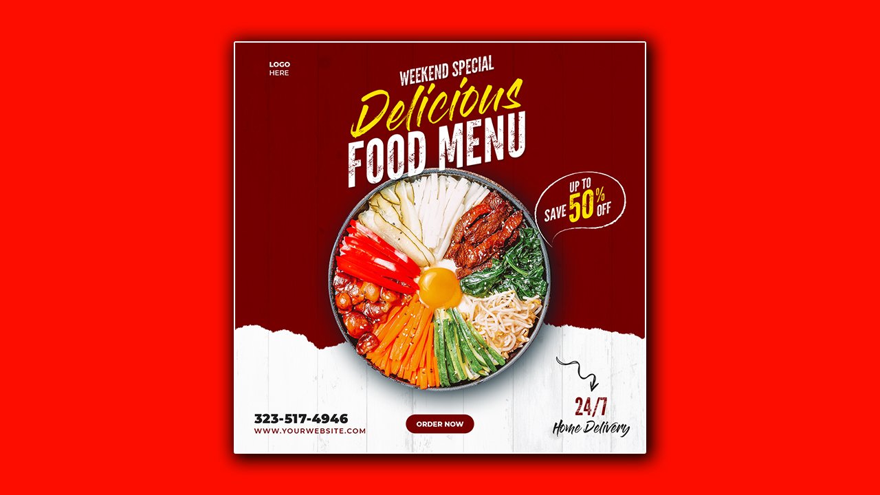 Food Social Media Poster - PSD File Free Download