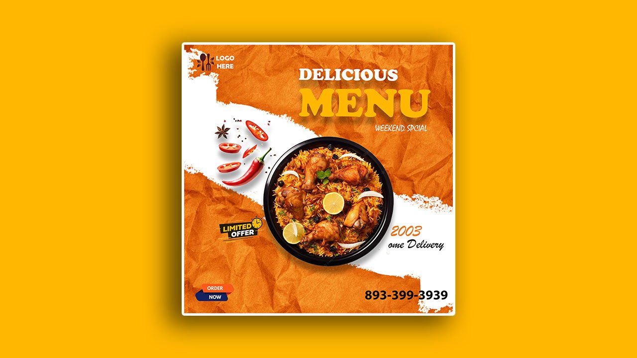 Food promotion poster template - PSD File Free Download
