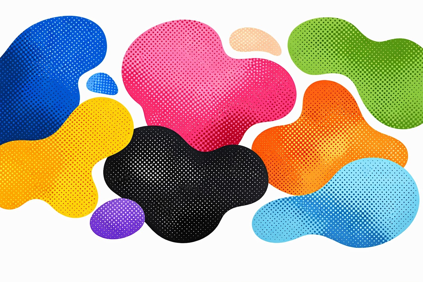Dot-Filled Abstract Shapes Background – Modern Geometric Design Free Download