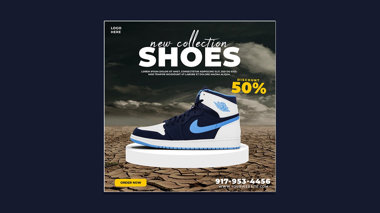 Shoes social media post square design template - PSD File Free Download