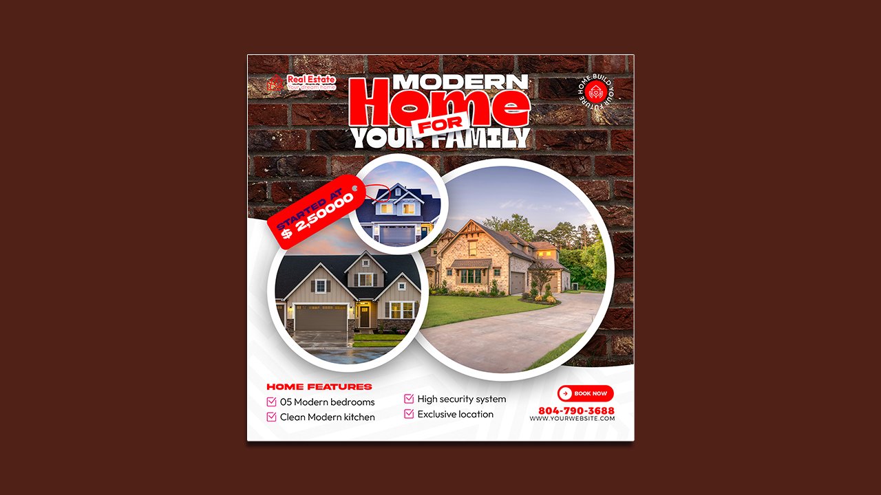 Real estate house property poster template - PSD File Free Download