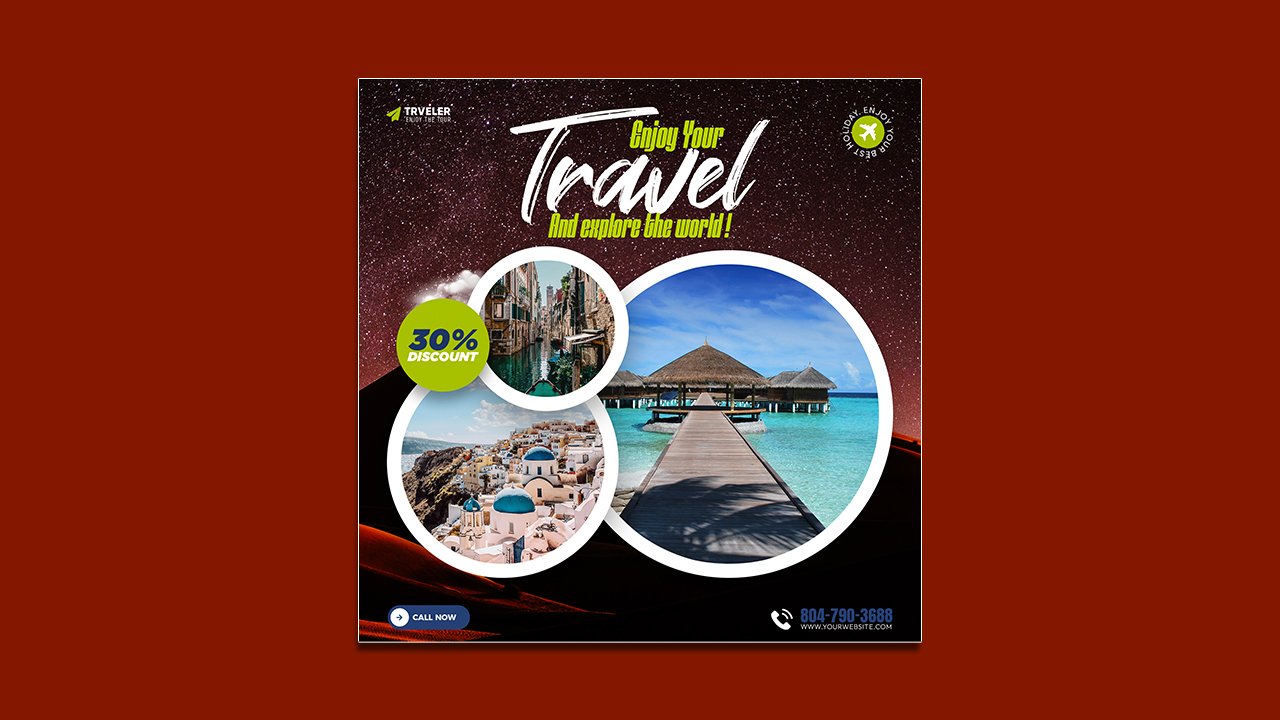 Tour travel agency template design - PSD File Free Download
