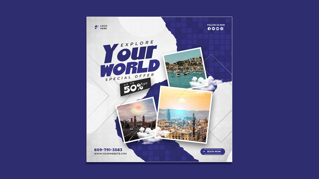 Travel tourism template - PSD File Free Download