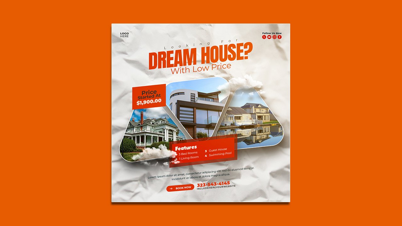 Real estate house property template - PSD File Free Download