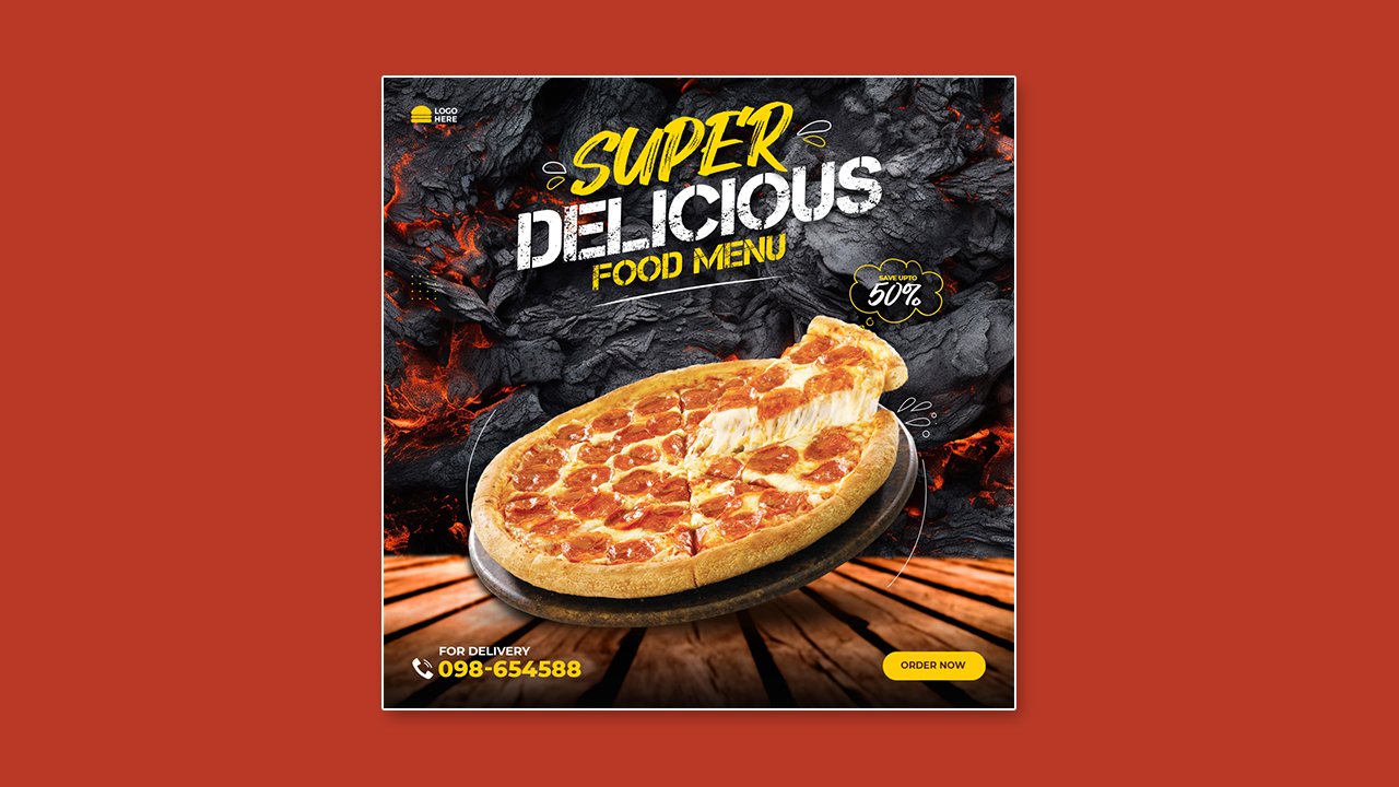 Food social media promotion design template - PSD File Free Download