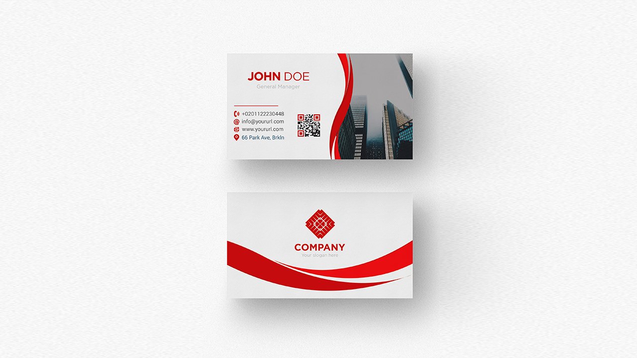 Red white business card – PSD Free Download