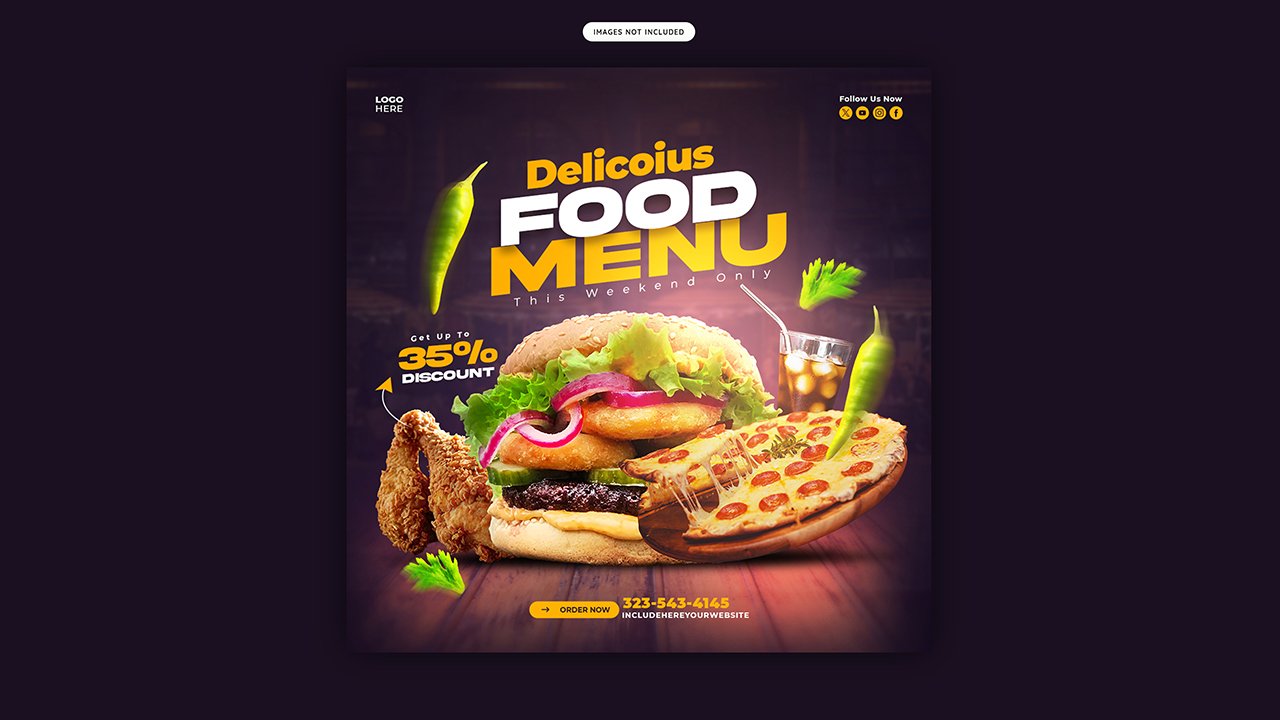 Food menu restaurant post template - PSD Free Download
