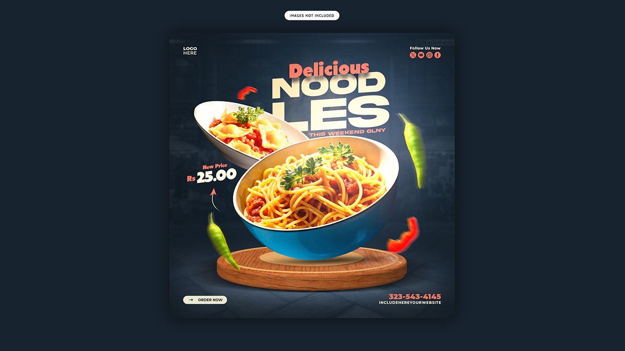 Food menu restaurant post template - PSD Free Download