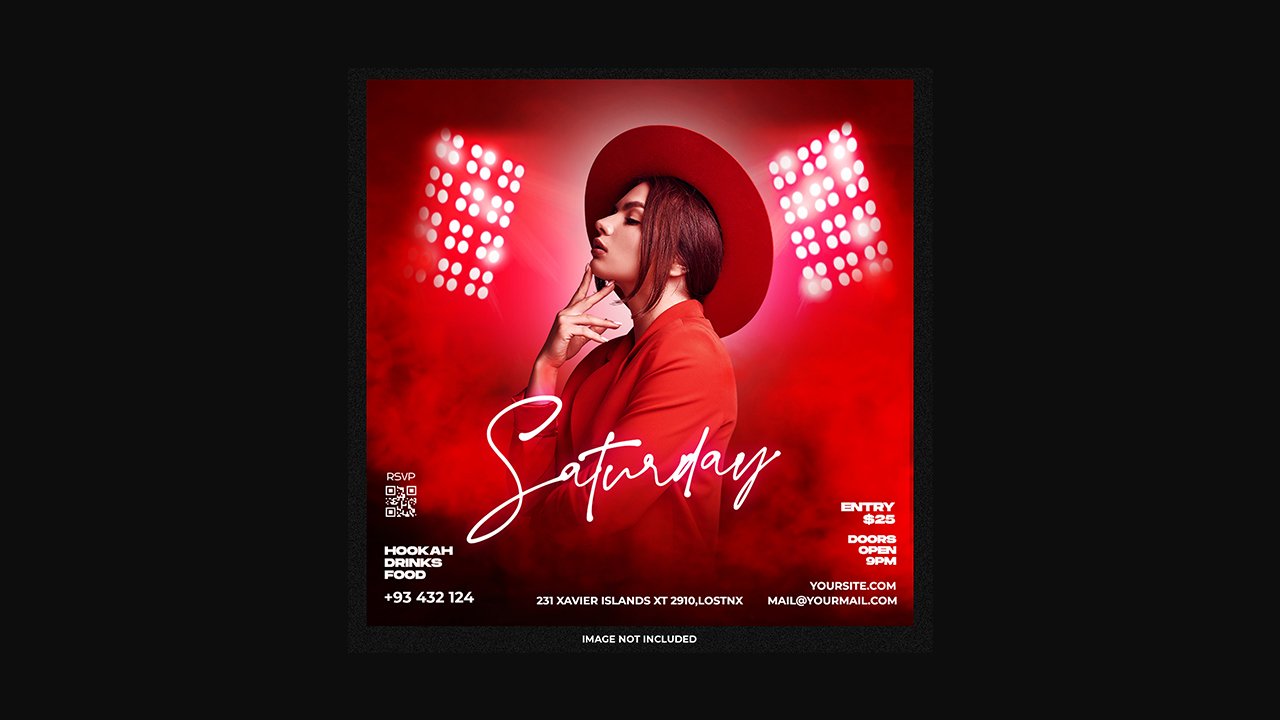 Saturday party social media template - PSD Free Download