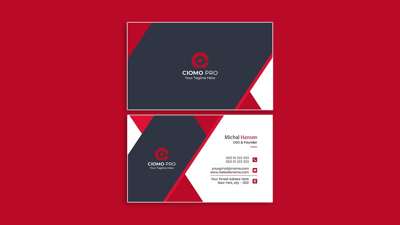 Clean professional business card template – PSD File Free Download