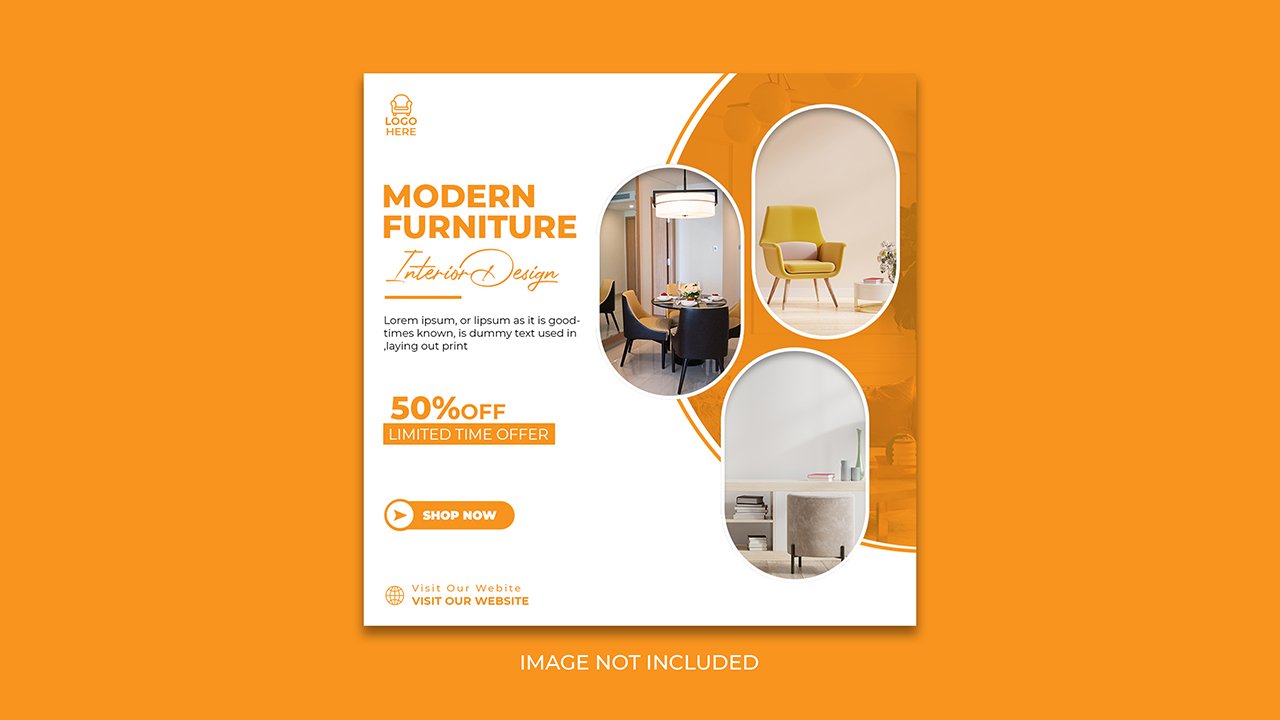 Modern furniture social media post design - PSD Free Download