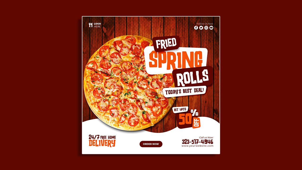 Food menu restaurant social media banner template - PSD File Free Download