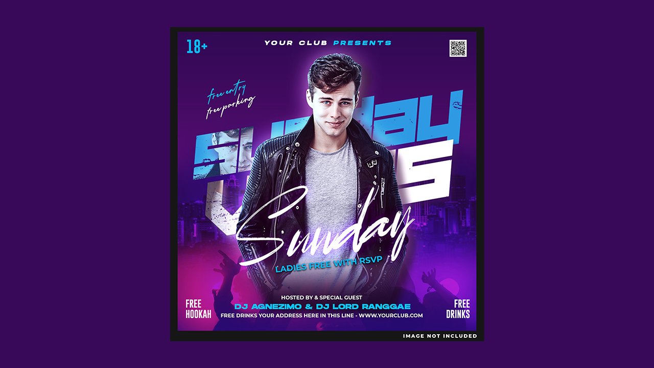 Club dj party flyer social media post - PSD Free Download
