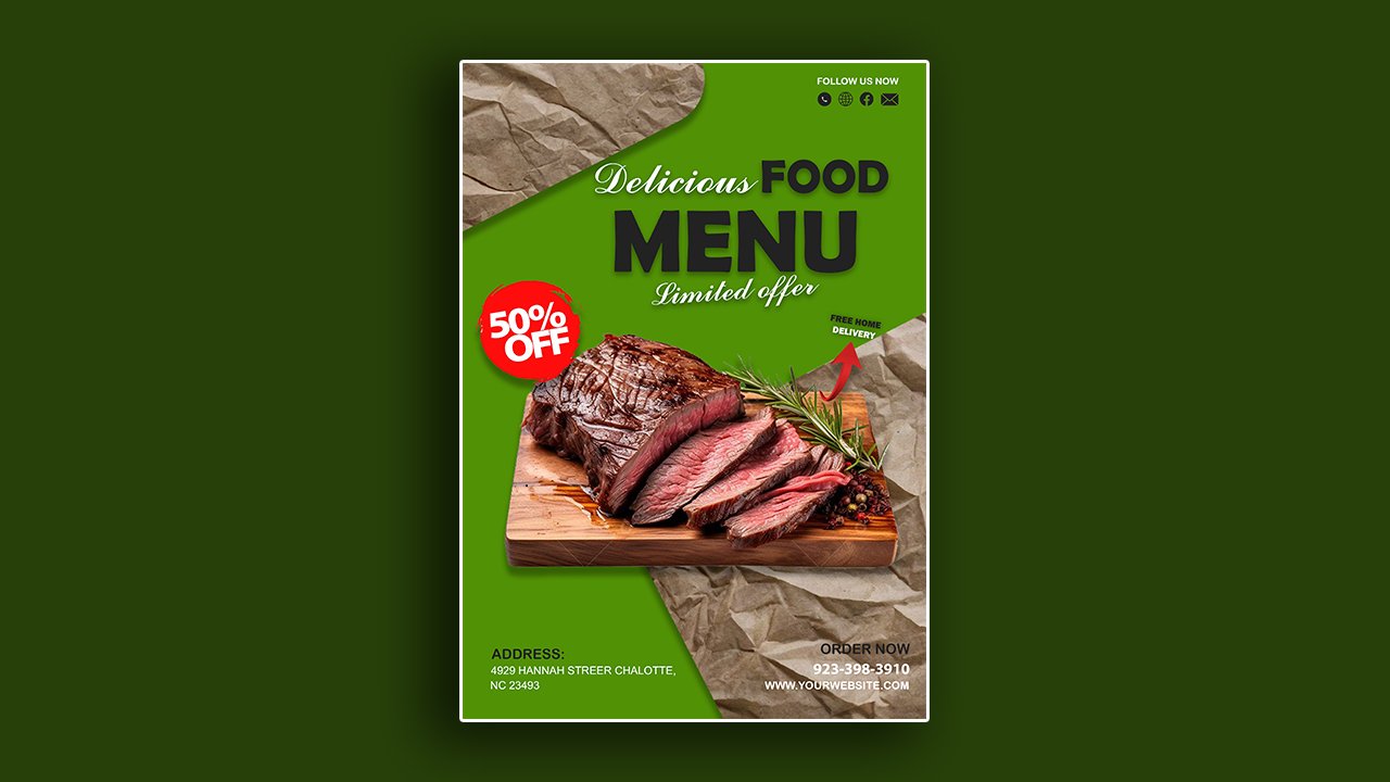 Food menu promotion template - PSD File Free Download