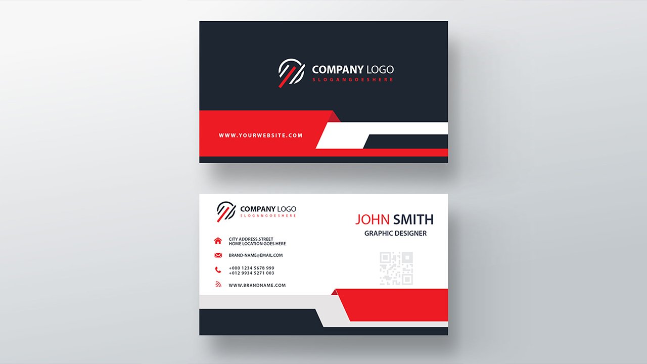 Red business card template – PSD Free Download