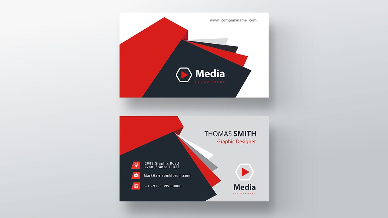 Abstract psd business card template – PSD Free Download