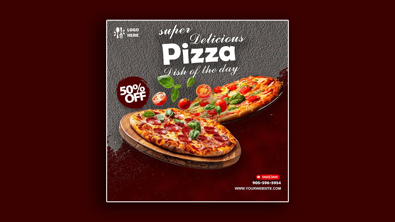 Pizza menu promotion template - PSD File Free Download