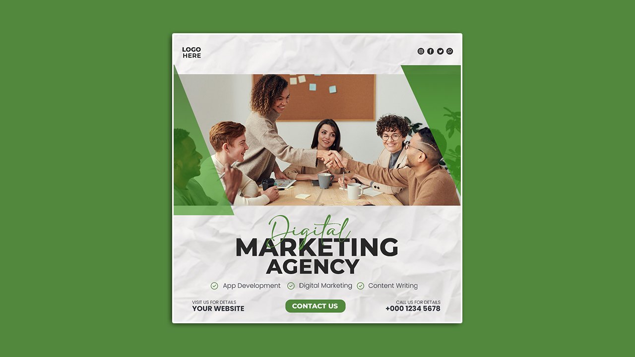 Digital marketing corporate social media agency banner Instagram post template