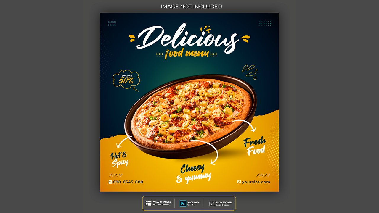 Pizza food social media post template - PSD Free Download