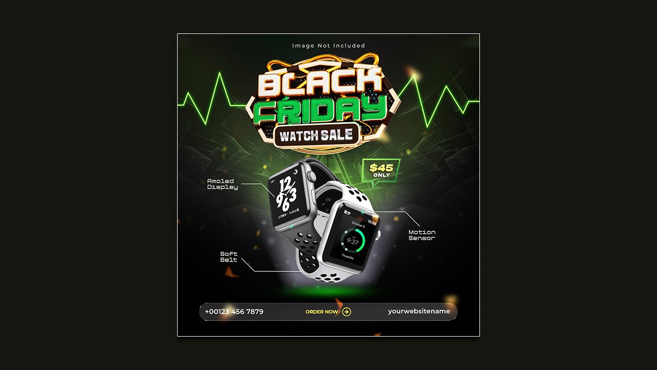 Black friday discount sale social media post design template - PSD Free Download