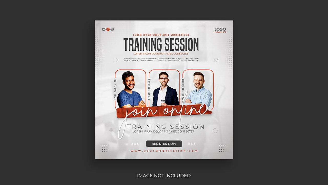 Online multiple guest speaker business live conference social media post template - PSD Free Download