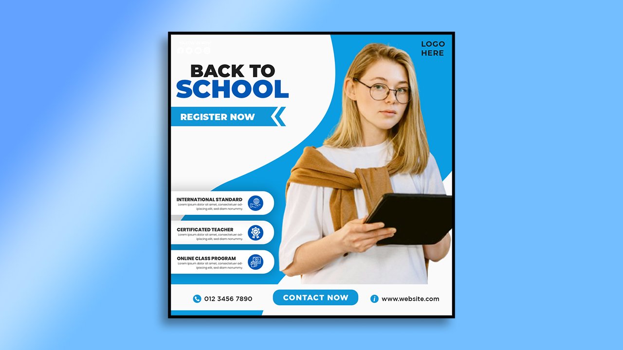 Back school social media template