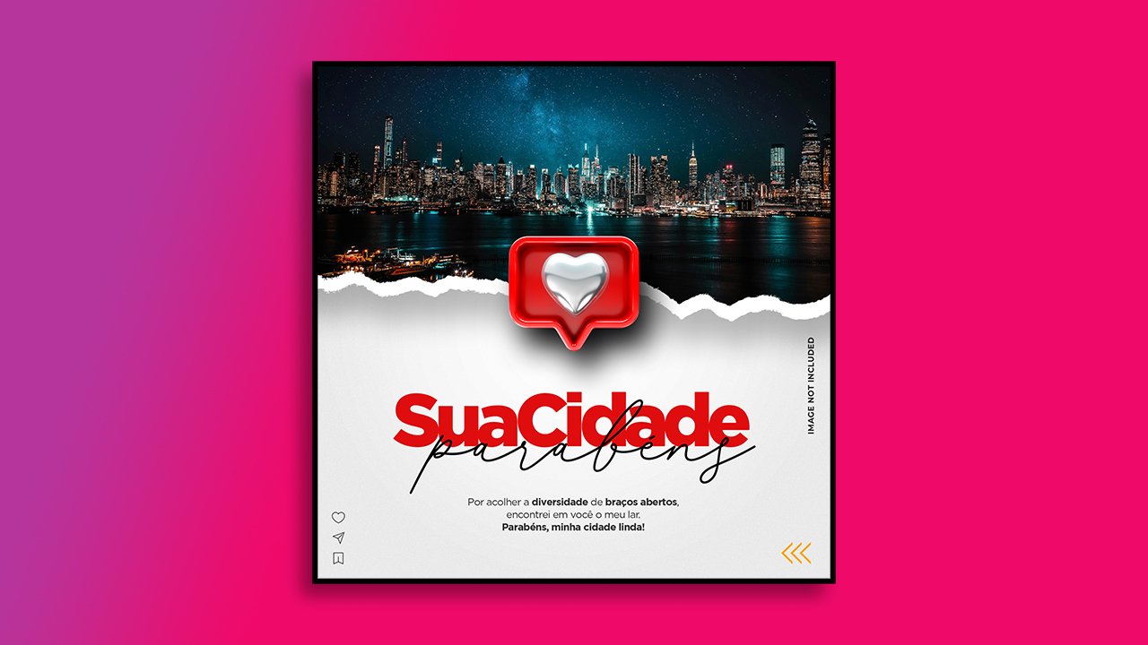 Free psd post template social media design city anniversary