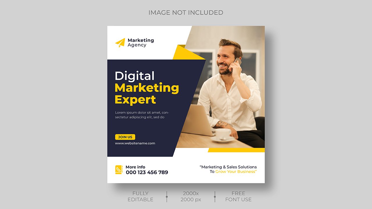 Digital marketing corporate social media instagram post template - PSD Free Download