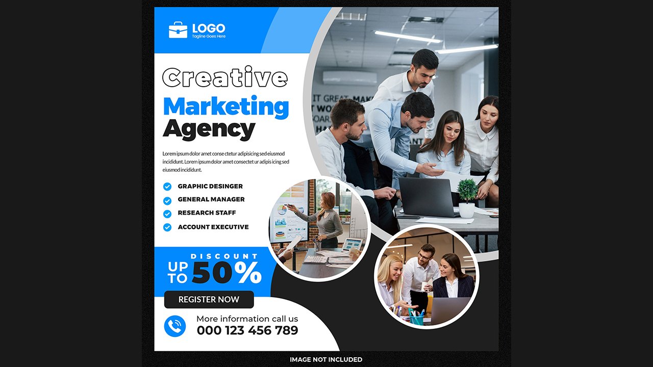 Creative marketing agency social media template - PSD Free Download