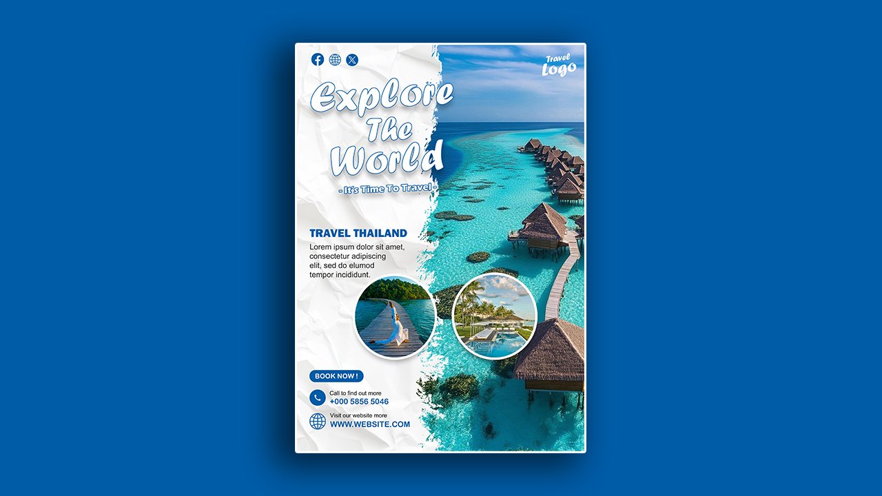 Travel tour social media post template - PSD File Free Download