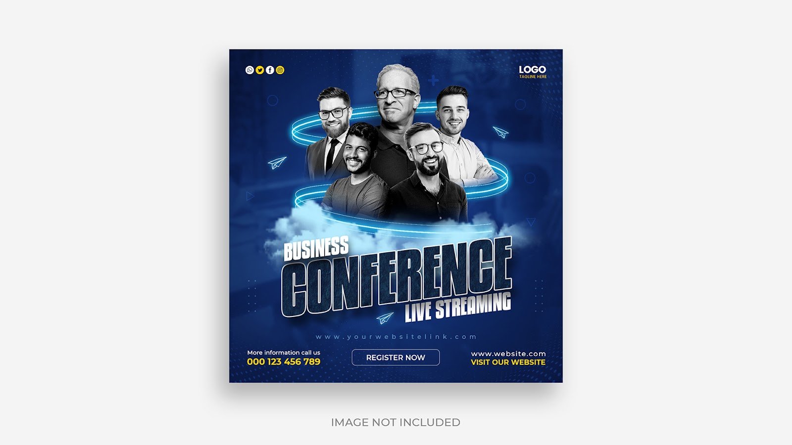 Online multiple guest speaker business live conference social media-post template – PSD Free Download